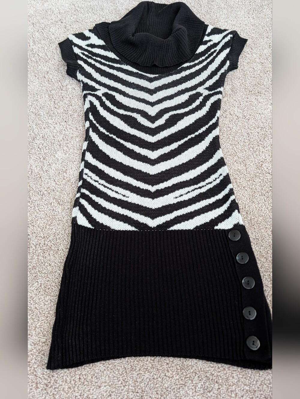 Say What? Black and White Zebra Print Knit Dress